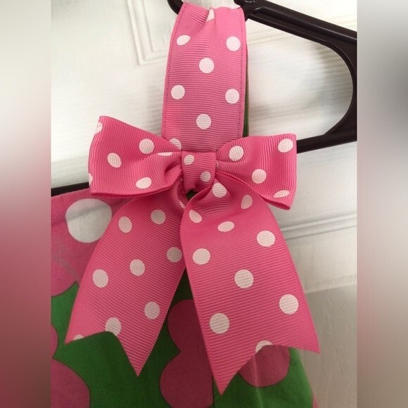 Bonnie Jean Size 6X Polka Dot Bow Floral Twirl Dress - Picture 3 of 10